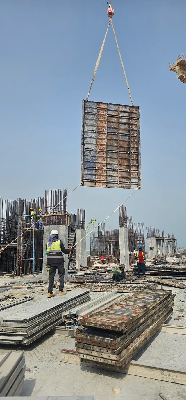 Formwork lifting — supplied project photograph