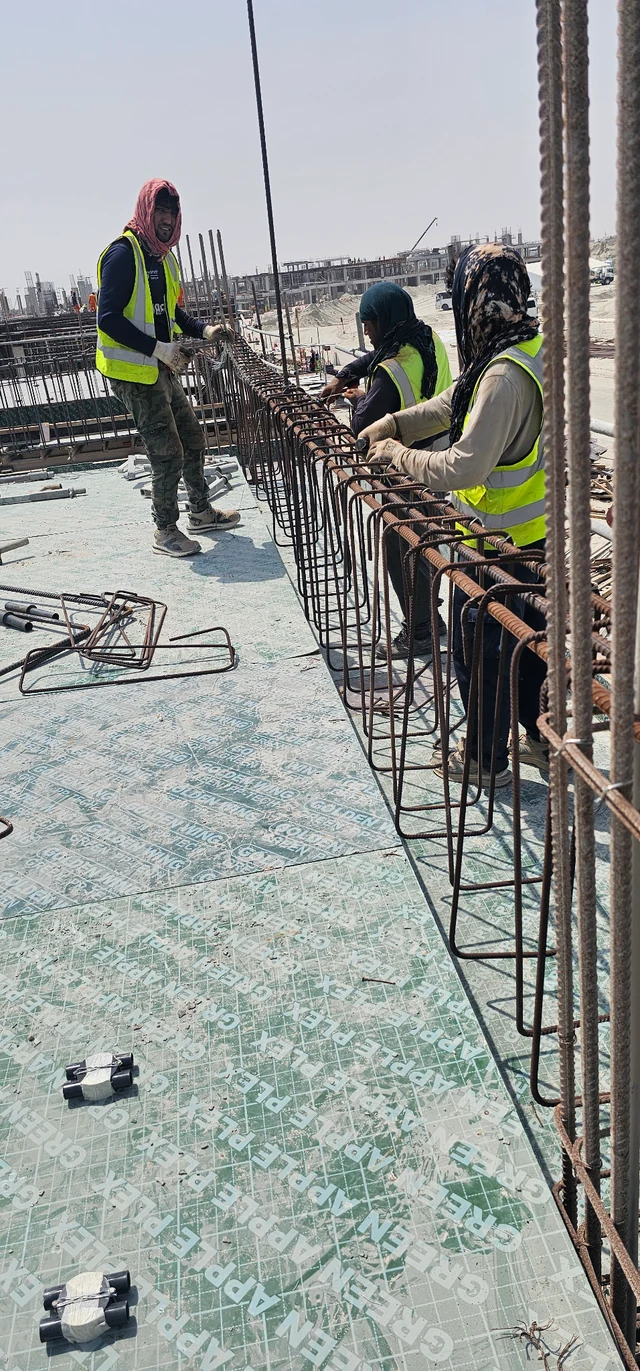 Steel fixing work — supplied project photograph